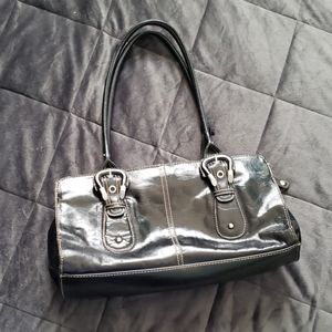 Black leather east5th handbag